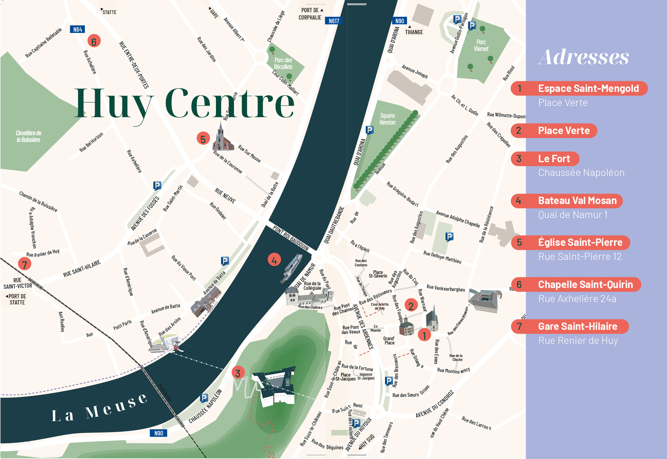 Illustration du plan des lieux du Festival d'Art Huy